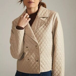 Anthropologie Faux Leather Quilted Jacket